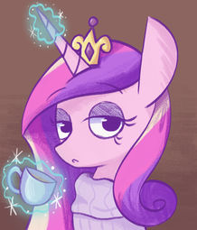thumbnail of 1928403__safe_artist-colon-typhwosion_princess+cadance_bust_clothes_crown_cup_cute_cutedance_jewelry_lidded+eyes_magic_pony_regalia_solo_sweater_teleki.png