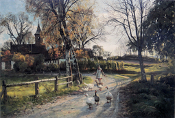 thumbnail of Peder Mørk Mønsted (1859–1941) Girl with geese.jpg
