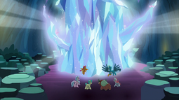 thumbnail of 2016170__safe_screencap_gallus_ocellus_sandbar_silverstream_smolder_tree+of+harmony_yona_uprooted_spoiler-colon-s09e03_cave_cave+of+harmony_changedling.png