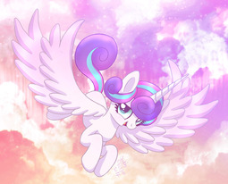 thumbnail of 1335852__safe_artist-colon-joakaha_princess flurry heart_cloud_cute_flying_large wings_looking at you_older_open mouth_solo_spread wings_wings.jpeg