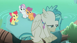 thumbnail of 2306613__safe_apple+bloom_scootaloo_sweetie+belle_terramar_earth+pony_hippogriff_pegasus_pony_unicorn_classical+hippogriff_cutie+mark+crusaders_depressed_discov.png