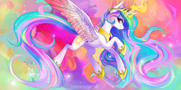 thumbnail of 1503726__safe_artist-colon-wilvarin-dash-liadon_princess+celestia_abstract+background_alicorn_blushing_colored+wings_color+porn_cute_female_flying_glow.png