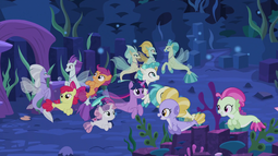 thumbnail of 2318534__safe_apple+bloom_scootaloo_sweetie+belle_terramar_twilight+sparkle_twilight+sparkle+28alicorn29_alicorn_cutie+mark+crusaders_horn_open+mouth.png