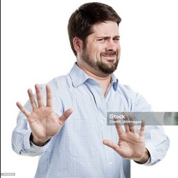 thumbnail of Irritated Man With Hands Out In Stop Gesture Stock Photo - Download ....jpg