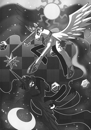thumbnail of 1659515__artist+needed_source+needed_safe_princess+celestia_princess+luna_abstract+background_alicorn_checkerboard_duo_elements+of+harmony_female_grays.jpeg