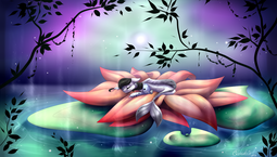 thumbnail of 2779659__safe_artist-colon-creativecocoacookie_derpibooru+import_oc_oc+only_hybrid_merpony_seapony+28g429_eyes+closed_fins_fish+tail_flower_glow_high.png