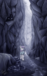thumbnail of 2205754__safe_artist-colon-pastelpupils_maud+pie_earth+pony_pony_eyes+in+the+dark_female_ghastly+gorge_mare_ravine_rock+solid+friendship_solo.png
