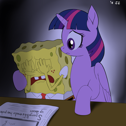 thumbnail of 1896772__safe_artist-colon-tomtornados_twilight+sparkle_alicorn_comforting_crossover_crying_newspaper_rest+in+peace_sad_spongebob+squarepants_spongetwi.png