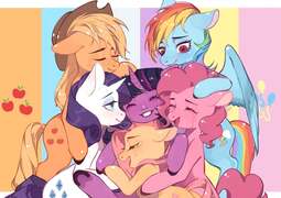 thumbnail of __twilight_sparkle_fluttershy_rainbow_dash_rarity_pinkie_pie_and_1_more_my_little_pony_and_1_more_drawn_by_xieyanbbb__sample-8f740bcaf9c22bdaf5afdfb1c6ab2fcb.jpg