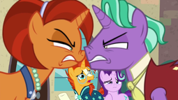thumbnail of 973743__safe_firelight_starlight+glimmer_stellar+flare_sunburst_pony_unicorn_angry_female_male_mare_nose+to+nose_rivalry_screencap_stallion_the+parent+map.png