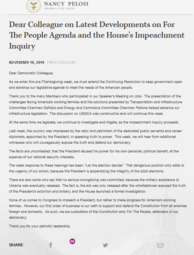 thumbnail of Dear Colleague on Latest Developments on For The People Agenda and the House's Impeachment Inquiry.png
