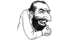 thumbnail of Happy Merchant is a derogatory illustration of a Jewish man based on stereotypes.jpg