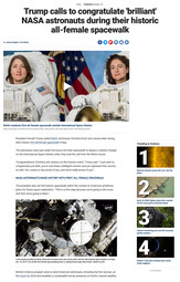 thumbnail of Trump calls to congratulate 'brilliant' NASA astronauts during their historic all-female spacewalk.jpg