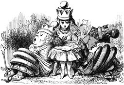 thumbnail of Alice in Wonderland, black and white, dressed as chess piece.jpg