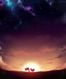 thumbnail of 2358508__safe_artist-colon-spoosha_twilight+sparkle_alicorn_pony_the+last+problem_cloud_night_night+sky_princess+twilight+2-dot-0_silhouette_sky_solo_stars_sun_.jpg