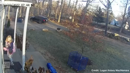 thumbnail of Raccoon attacks girl in Connecticut- mom flings it away Caught on camera.mp4