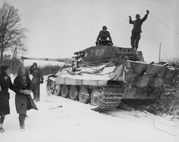 thumbnail of Tiger-2-tank-number-312-and-82nd-Airborne-Division-troops-Corenne-Belgium-Bulge-1945.jpg