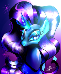thumbnail of 2176694__safe_artist-colon-spirovefrfrv_derpibooru+import_nightmare+rarity_beautiful_bust_lidded+eyes_magic_portrait_queen_smiling_smirk_solo.png