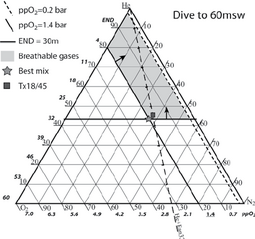 thumbnail of Ternary-trimix-plot-for-a-dive-to-60msw-Gases-breathable-at-this-depth-are-found-in-the.png