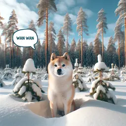 thumbnail of DALL·E 2024-04-22 17.01.19 - A Japanese dog, possibly a Shiba Inu, in a snowy Finnish landscape. The dog has a fluffy coat and a curious expression, standing amidst tall pine tree.webp