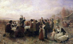 thumbnail of The First Thanksgiving at Plymouth (1914) Jennie A. Brownscombe.PNG
