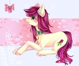 thumbnail of 1759239__artist+needed_safe_roseluck_behaving+like+a+cat_bow_chest+fluff_collar_colored+hooves_cute_ear+fluff_earth+pony_female_fluffy_heart_looking+at.jpeg