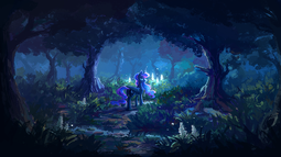 thumbnail of 2693517__safe_artist-colon-plainoasis_princess+luna_alicorn_pony_female_forest_looking+back_mare_missing+accessory_night_scenery_scenery+porn_solo_water.png