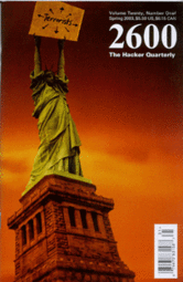 thumbnail of 2600 - The Hacker Quarterly - 20,1 - Spring 2003.gif