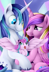 thumbnail of 1135506__safe_artist-colon-grennadder_princess+cadance_princess+flurry+heart_shining+armor_family_family+photo_open+mouth_smiling_spread+wings.jpg