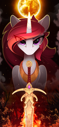 thumbnail of 1879996__safe_artist-colon-yakovlev-dash-vad_princess+celestia_alicorn_alternate+hair+color_armor_ash_female_fire_frown_glare_lidded+eyes_looking+at+yo.png