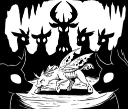thumbnail of 1980053__safe_artist-colon-28gooddays_thorax_oc_oc-colon-vertexthechangeling_black+and+white_changedling_changeling_fanfic+art_grayscale_king+thorax_mo.png
